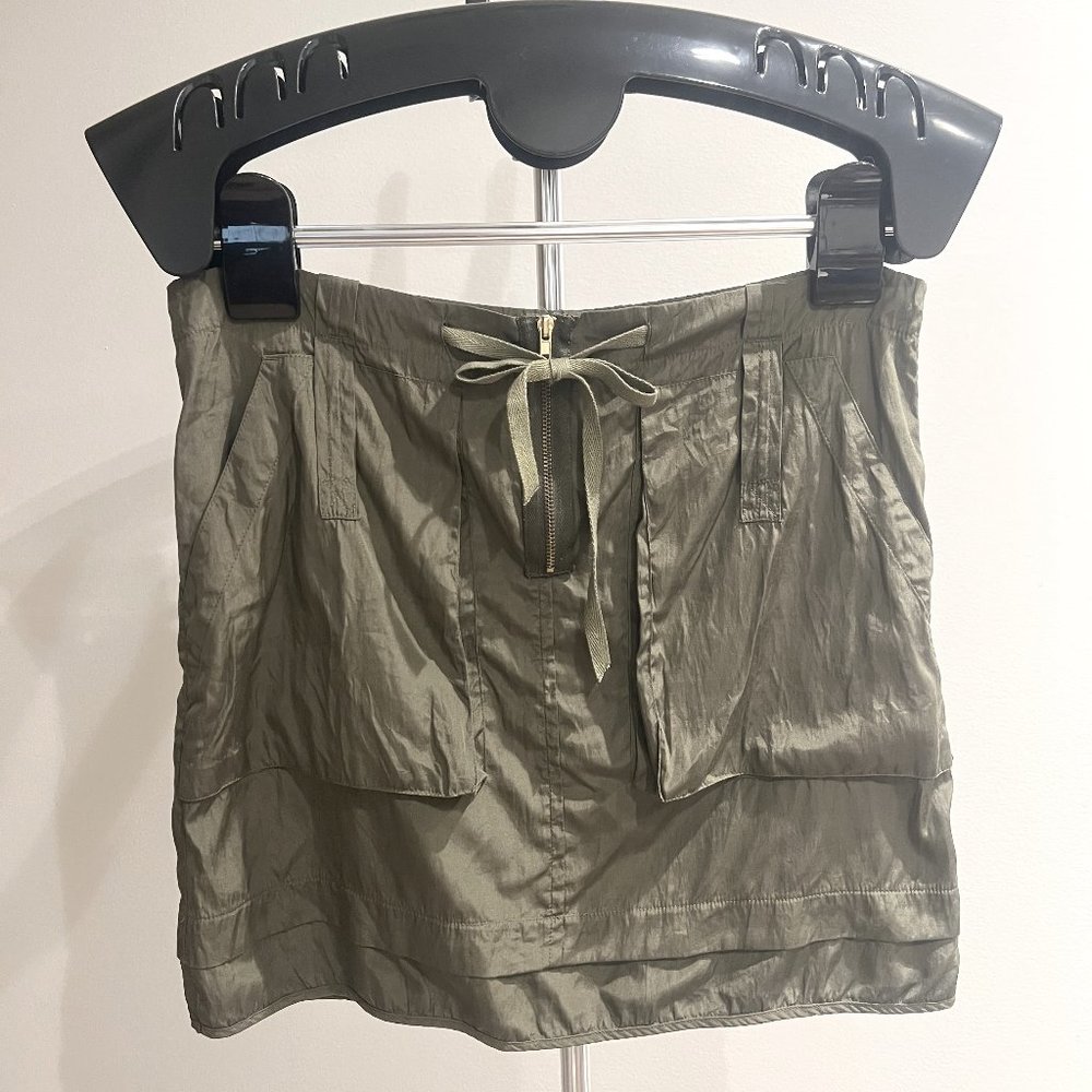 Benetton Dark Green Silk-blend Skirt